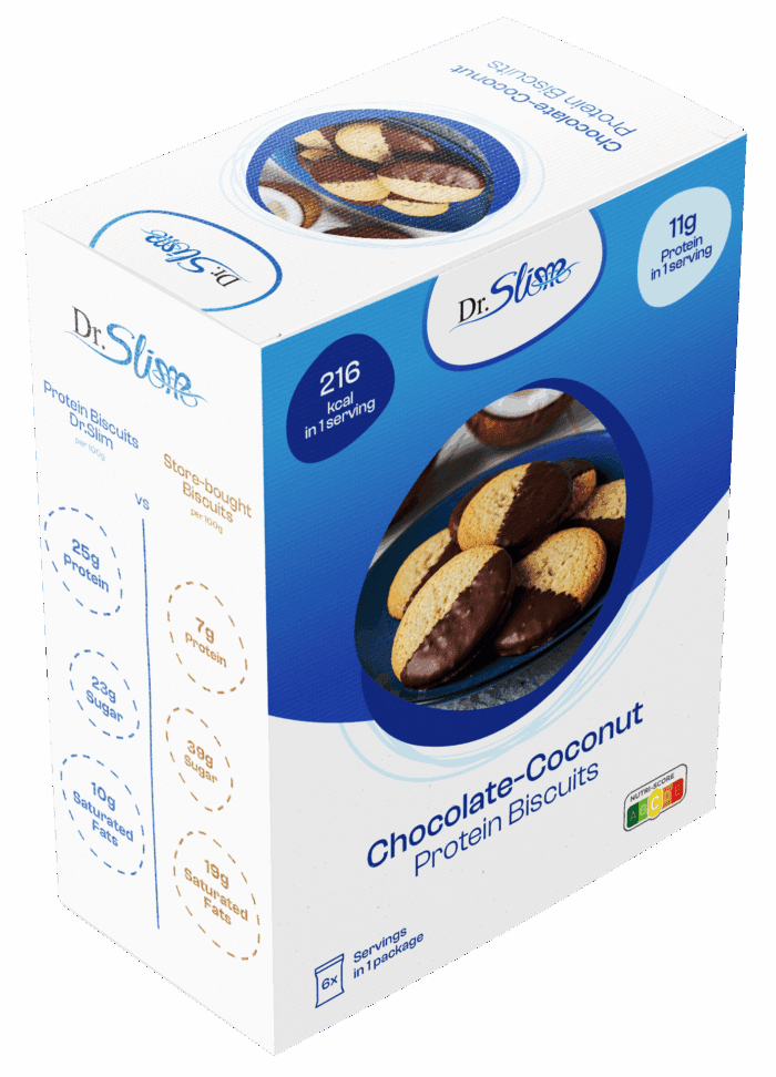 Proteínové čokoládovo-kokosové sušenky